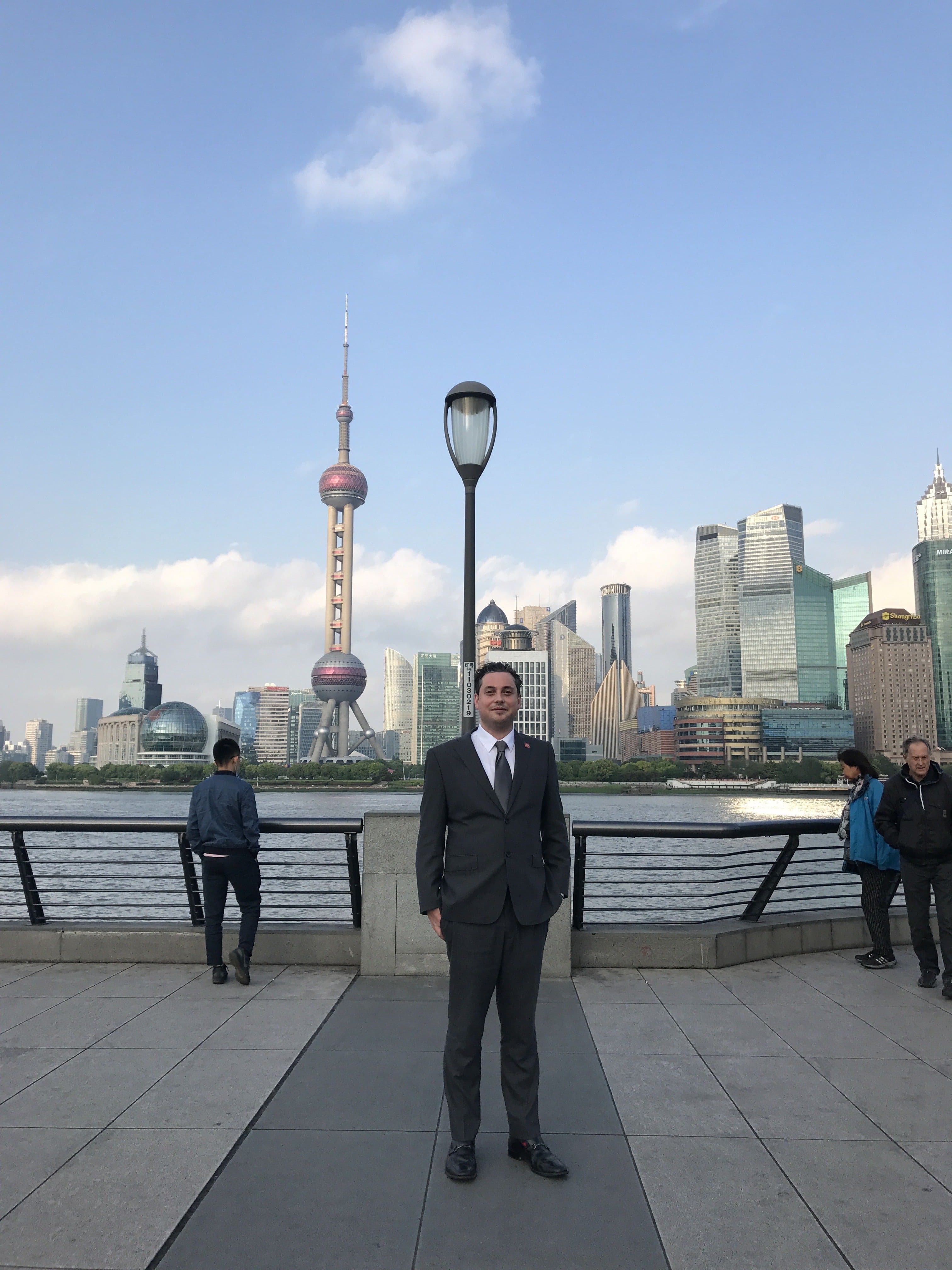 Eric Nielson on the Bund, Shanghai